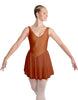 Solid Lycra and Chiffon V Neck Bodice Dress
