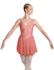 Solid Lycra and Chiffon V Neck Bodice Dress
