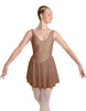 Solid Lycra and Chiffon V Neck Bodice Dress