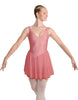 Solid Lycra and Chiffon V Neck Bodice Dress