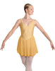 Solid Lycra and Chiffon V Neck Bodice Dress