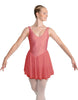 Solid Lycra and Chiffon V Neck Bodice Dress