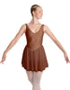 Solid Lycra and Chiffon V Neck Bodice Dress