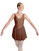 Solid Lycra and Chiffon V Neck Bodice Dress