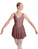 Solid Lycra and Chiffon V Neck Bodice Dress