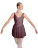 Solid Lycra and Chiffon V Neck Bodice Dress