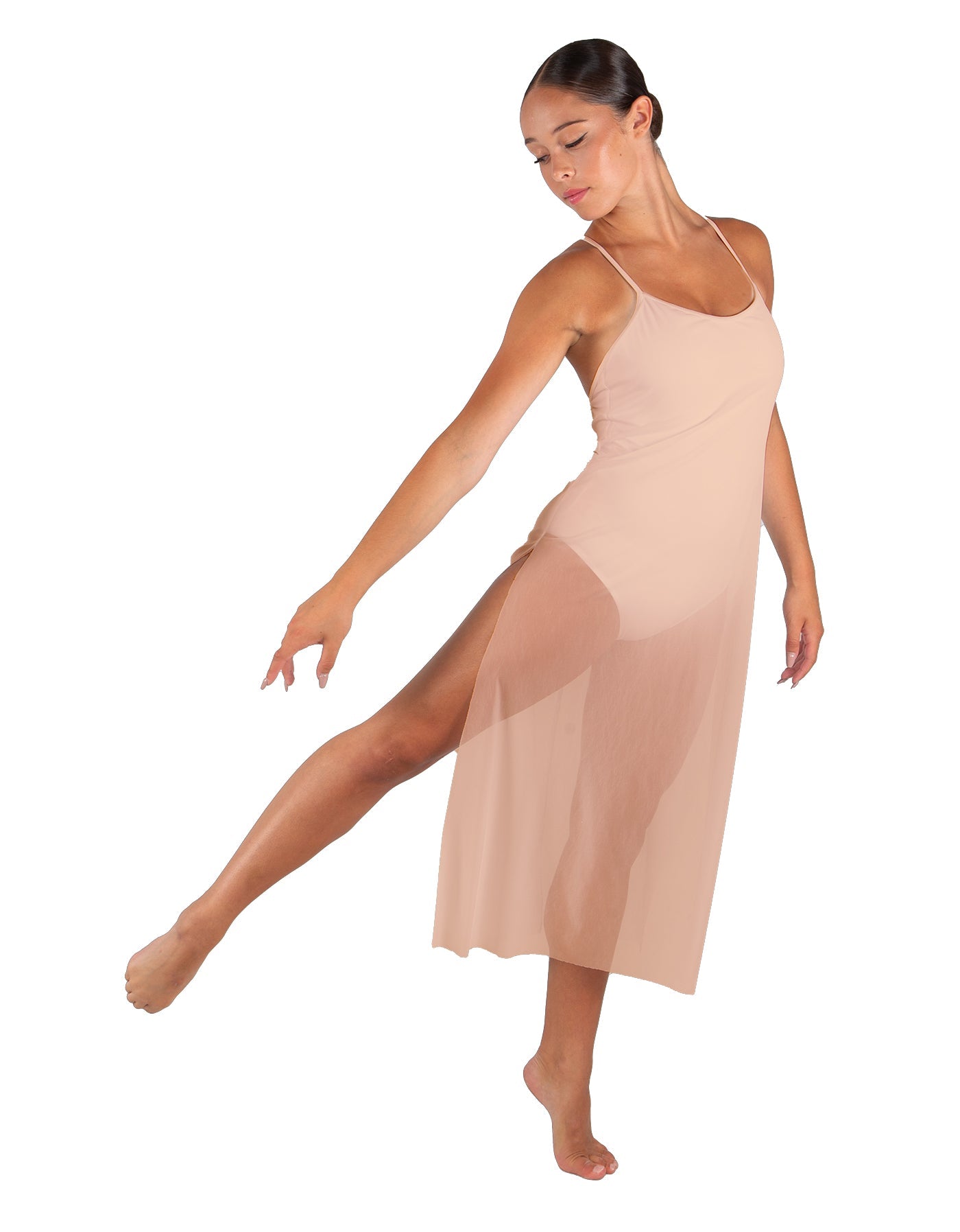 Solid Chiffon Long Panel Dress