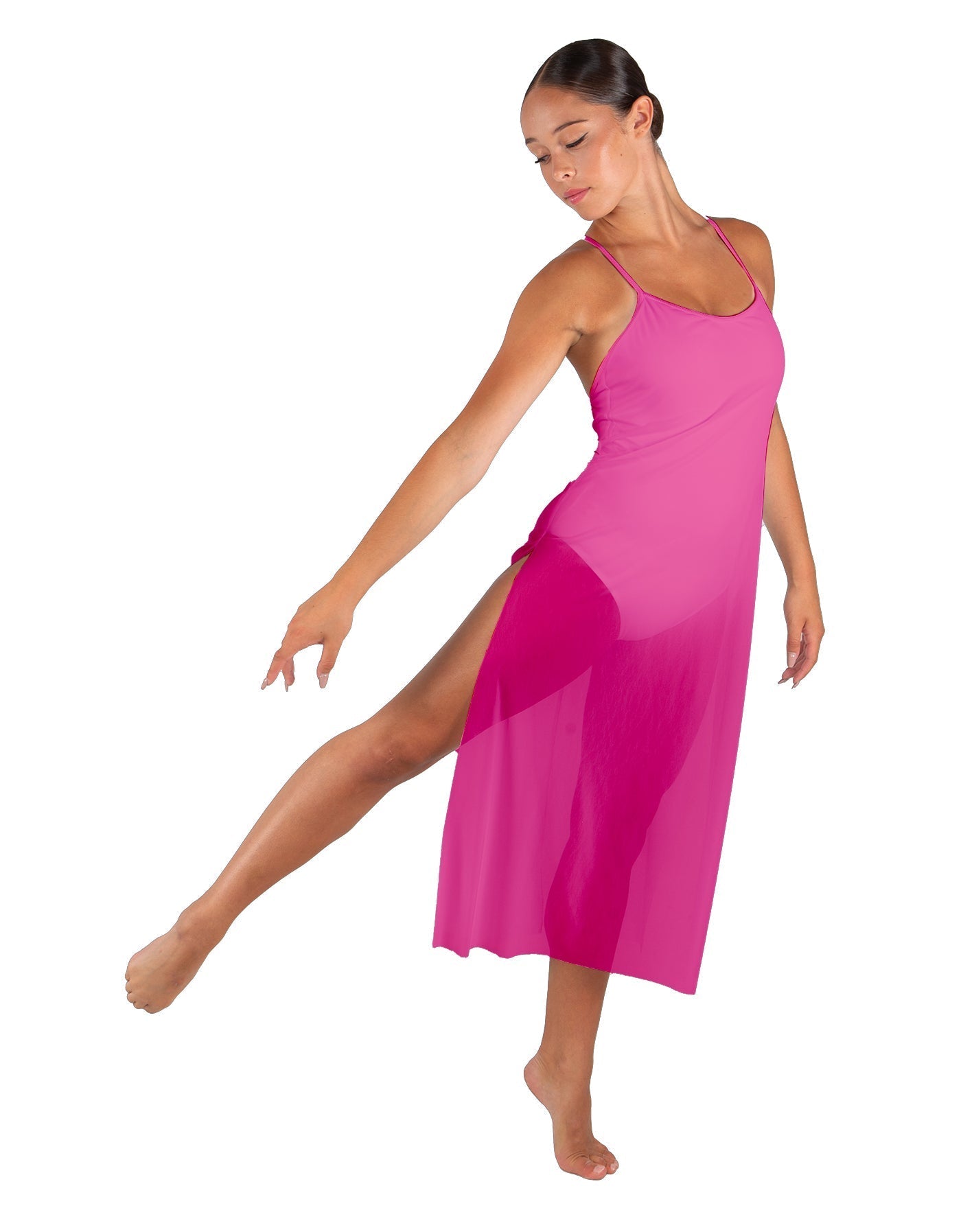 Solid Chiffon Long Panel Dress