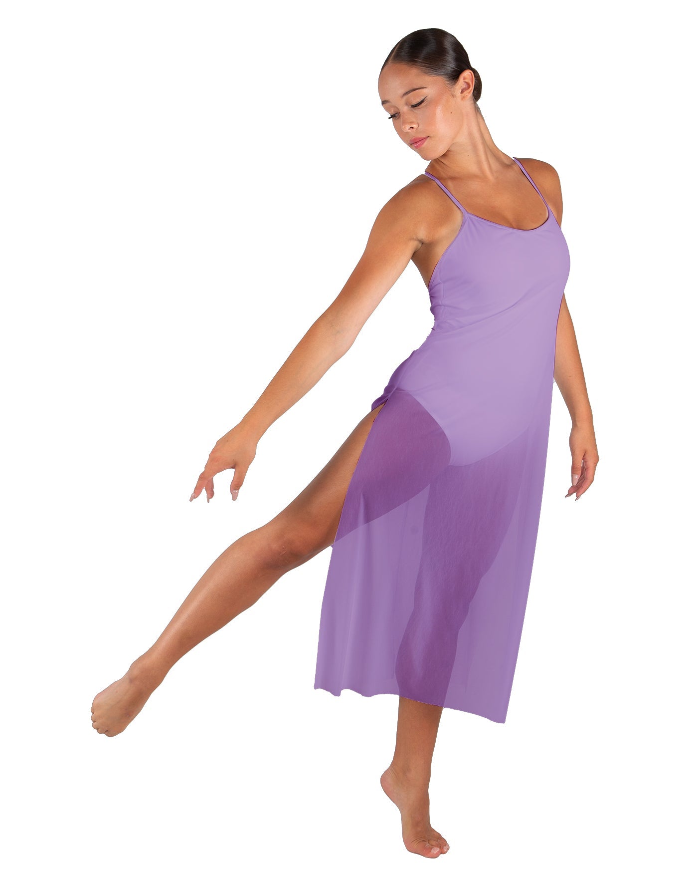 Solid Chiffon Long Panel Dress