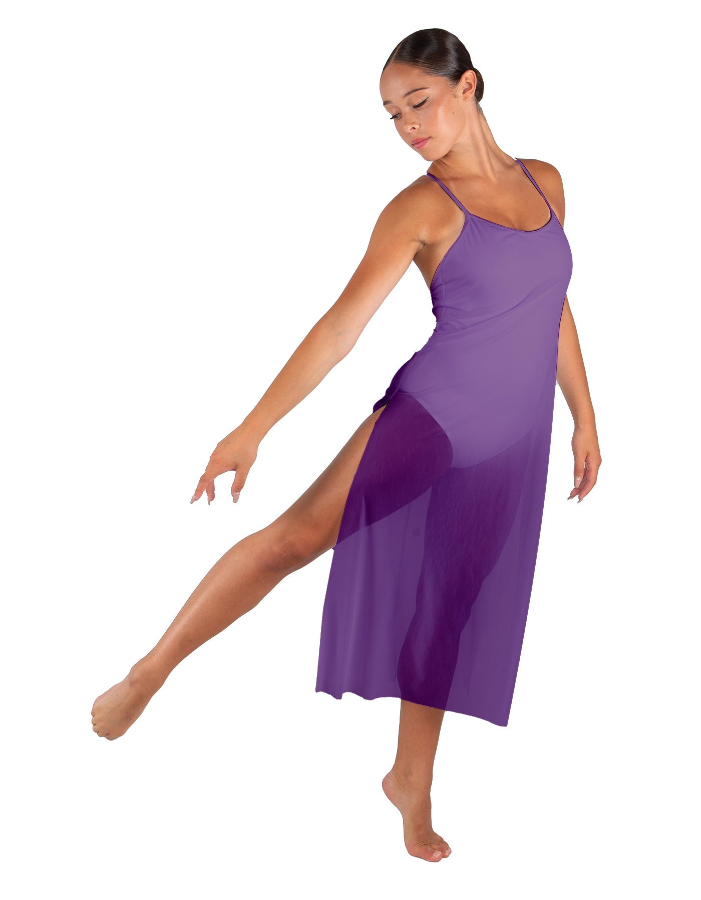 Solid Chiffon Long Panel Dress