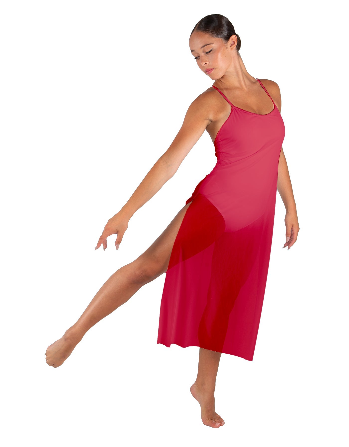 Solid Chiffon Long Panel Dress