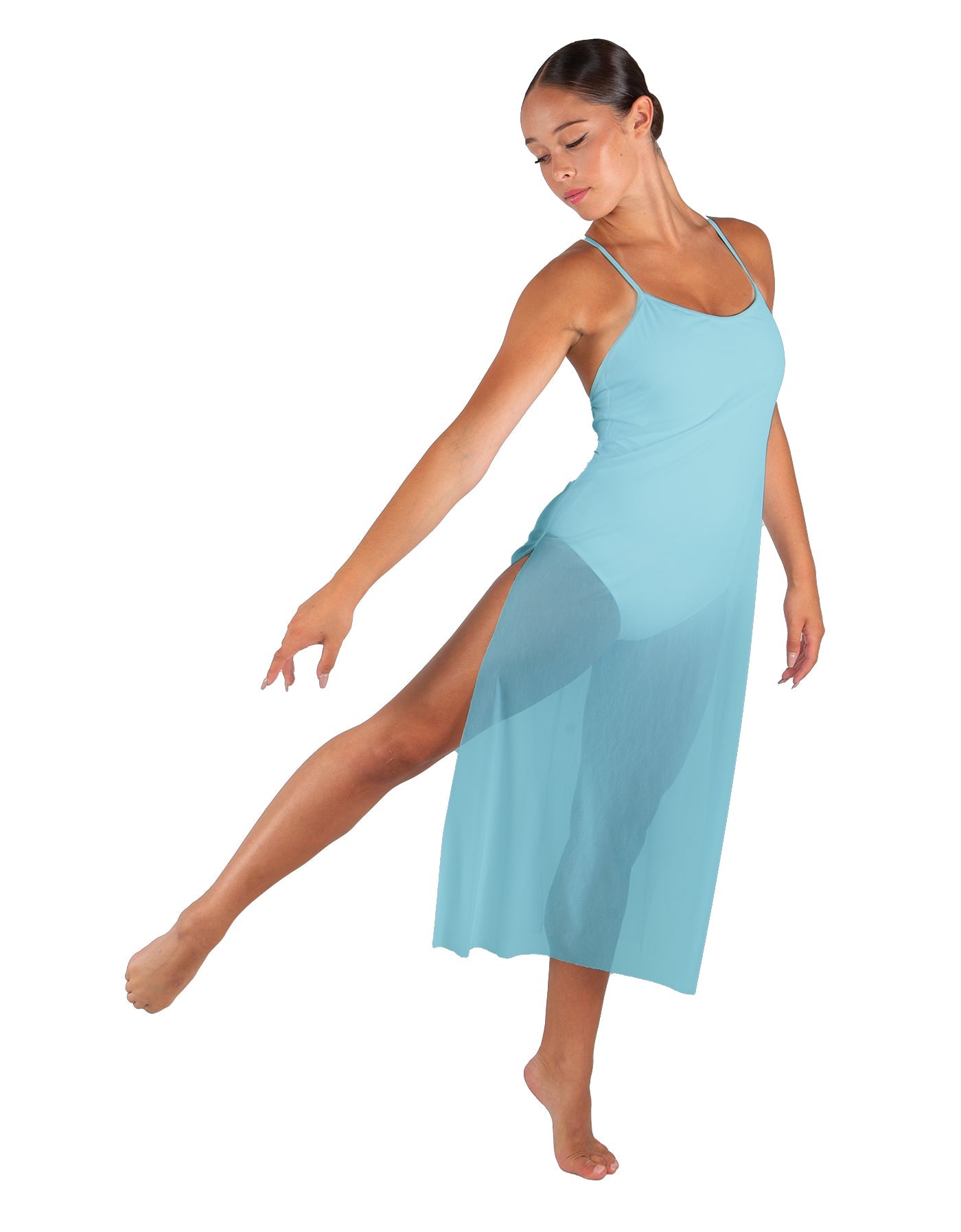Solid Chiffon Long Panel Dress