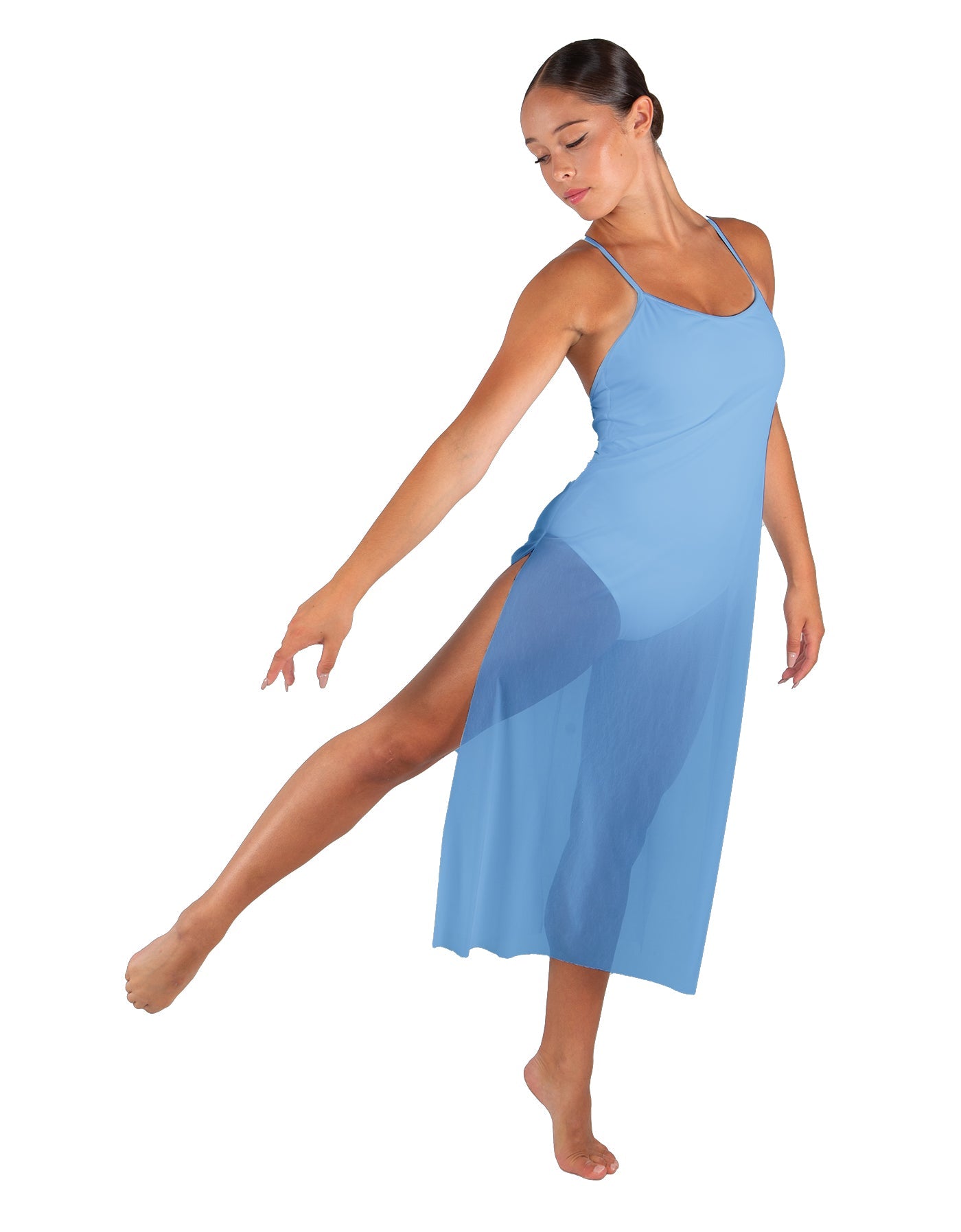 Solid Chiffon Long Panel Dress