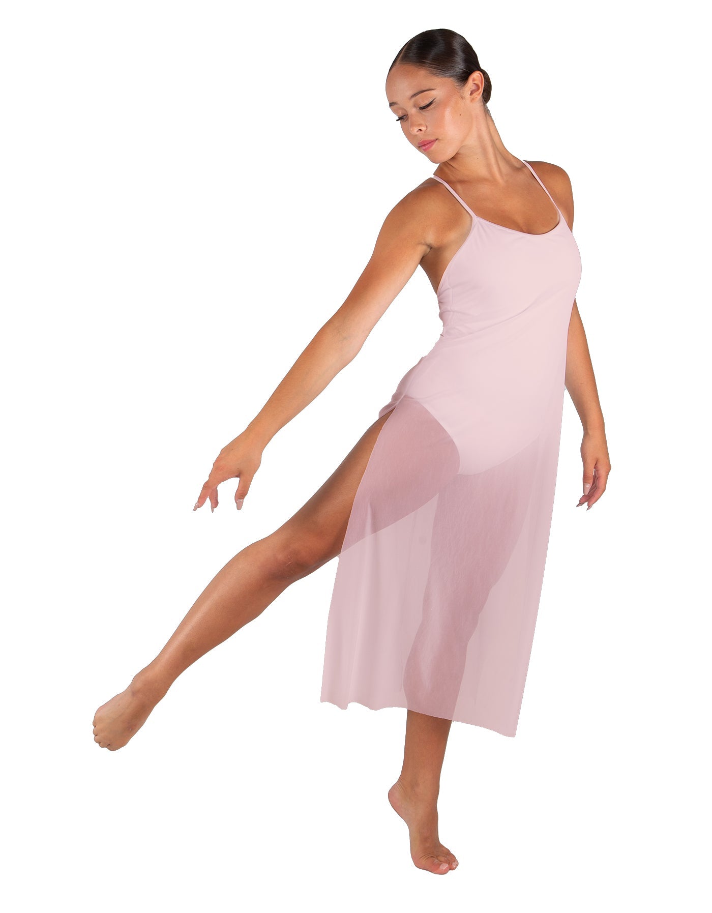 Solid Chiffon Long Panel Dress