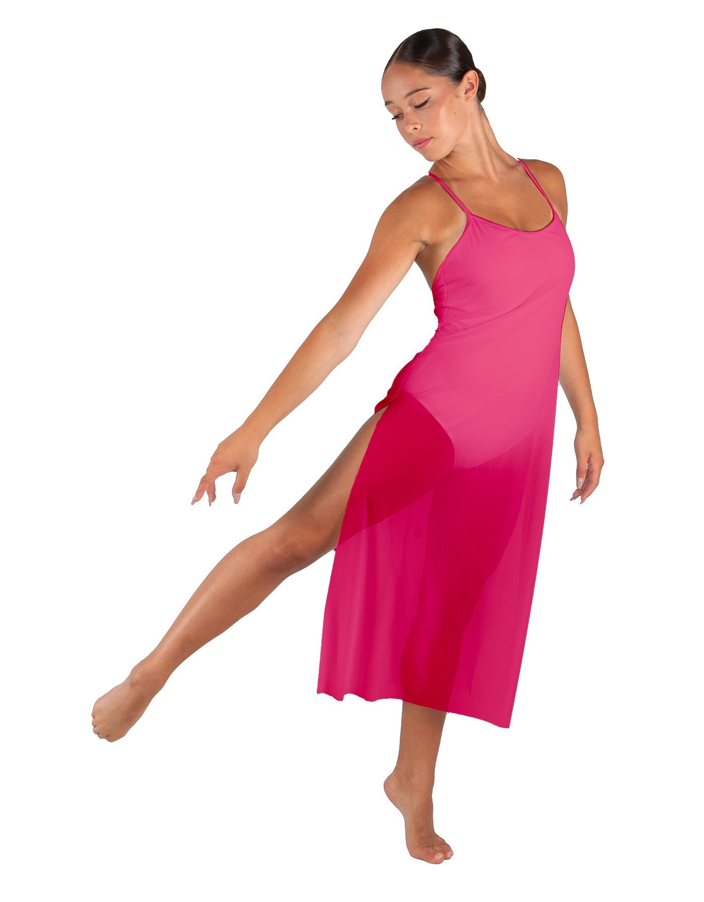 Solid Chiffon Long Panel Dress