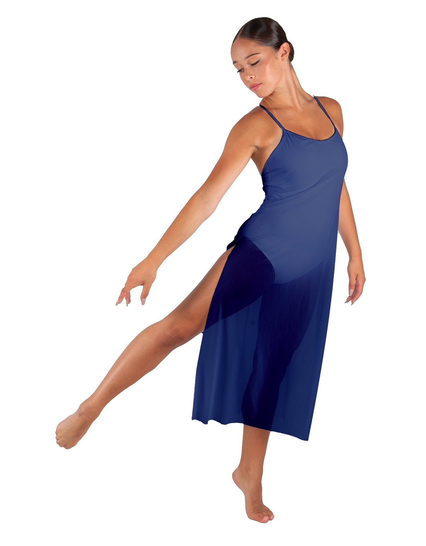 Solid Chiffon Long Panel Dress