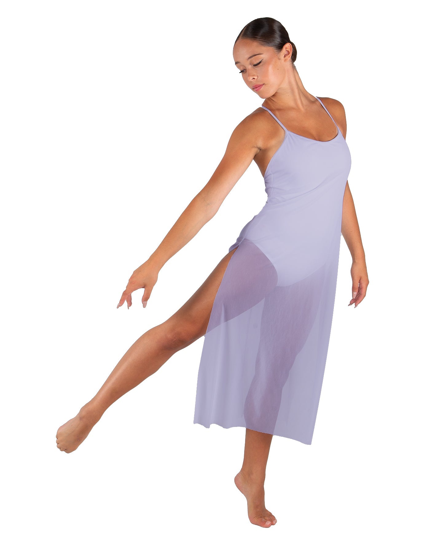 Solid Chiffon Long Panel Dress