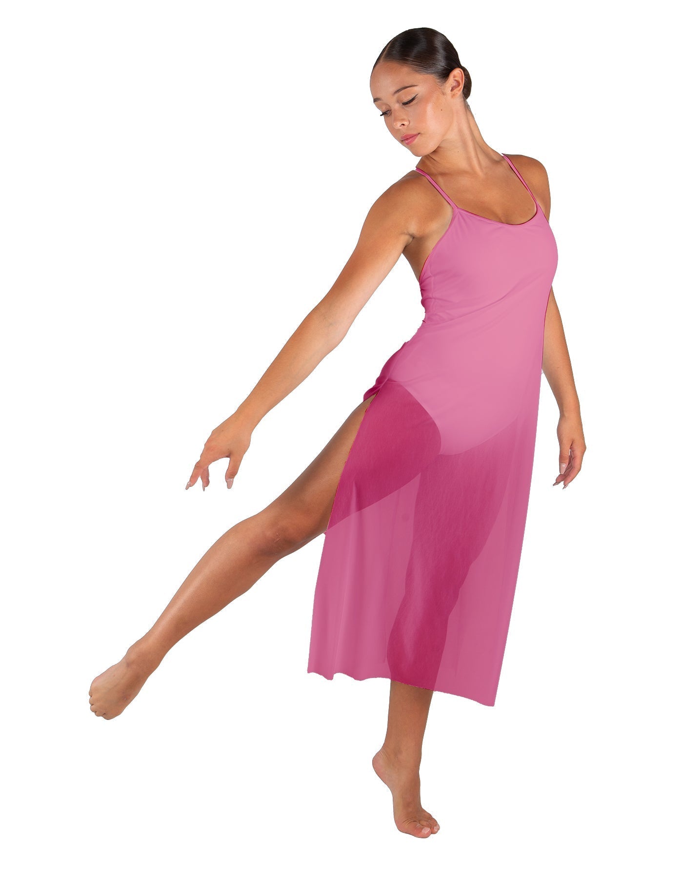 Solid Chiffon Long Panel Dress