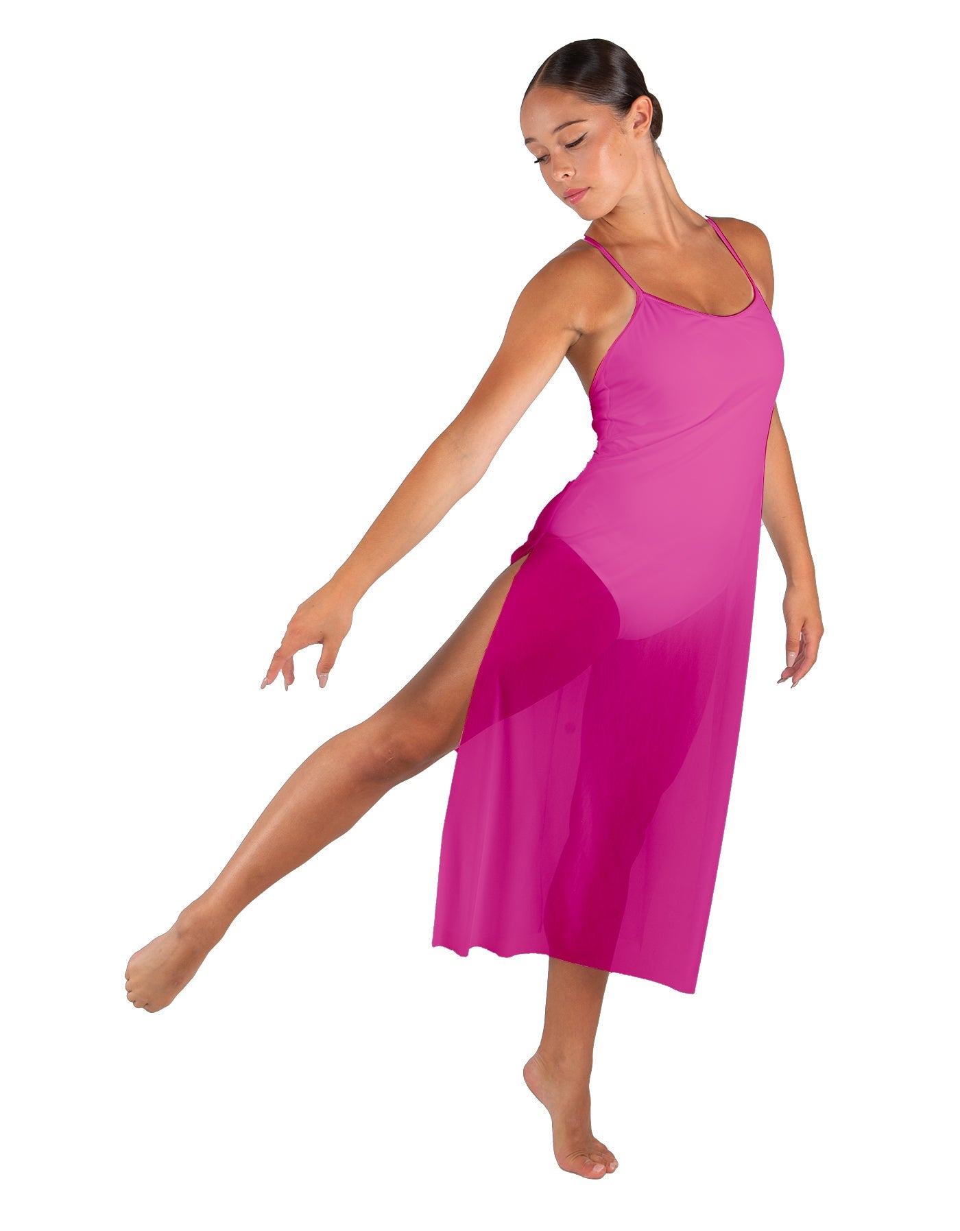 Solid Chiffon Long Panel Dress