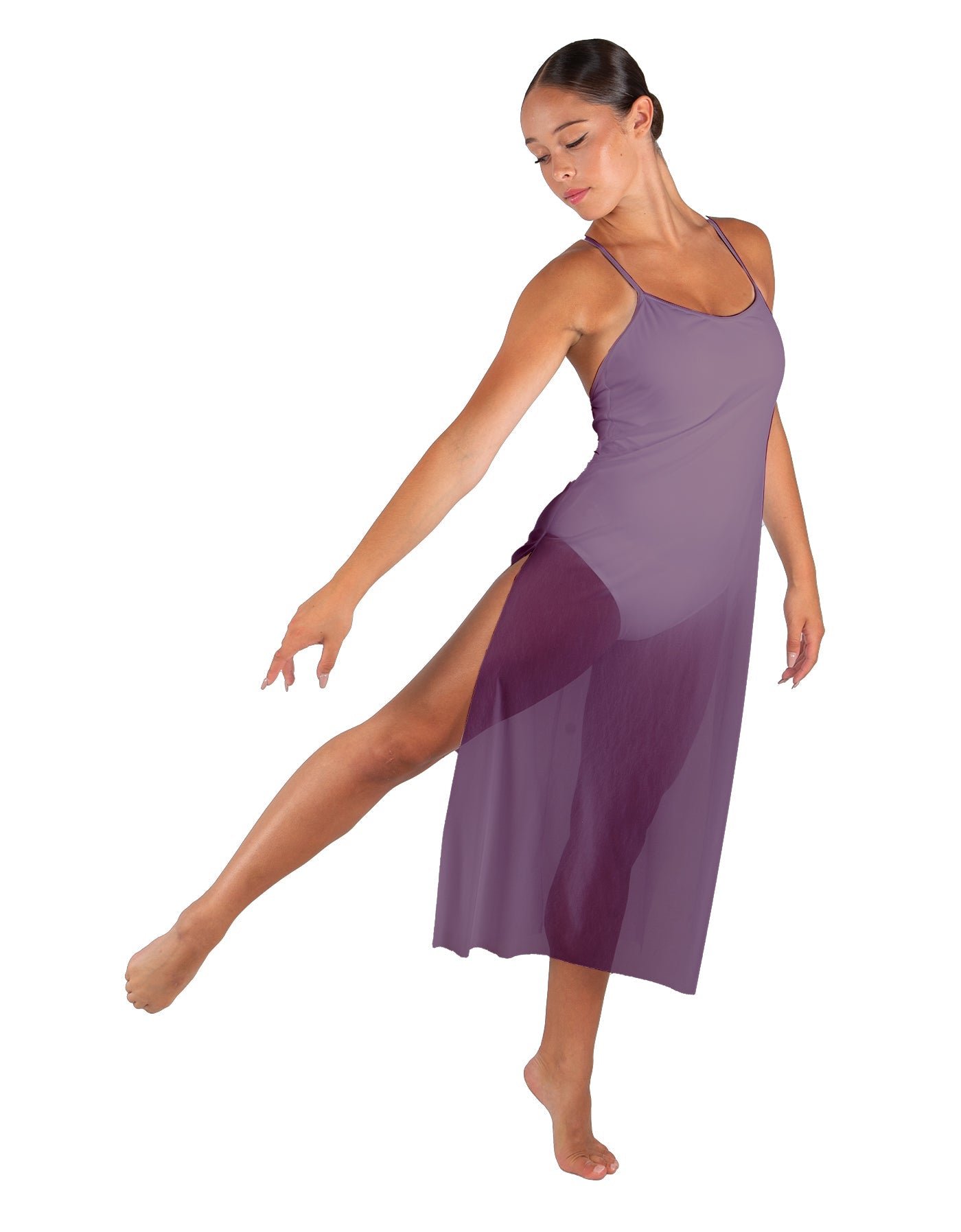 Solid Chiffon Long Panel Dress