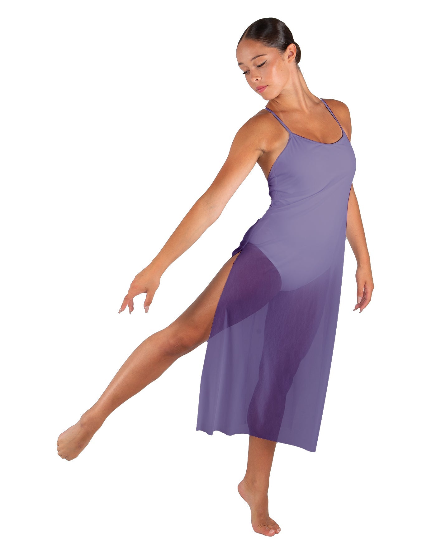 Solid Chiffon Long Panel Dress