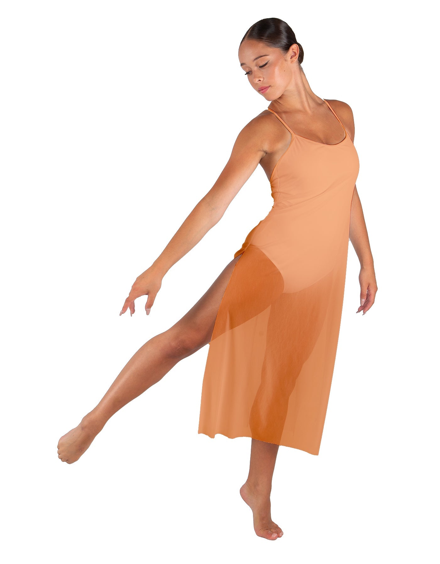Solid Chiffon Long Panel Dress