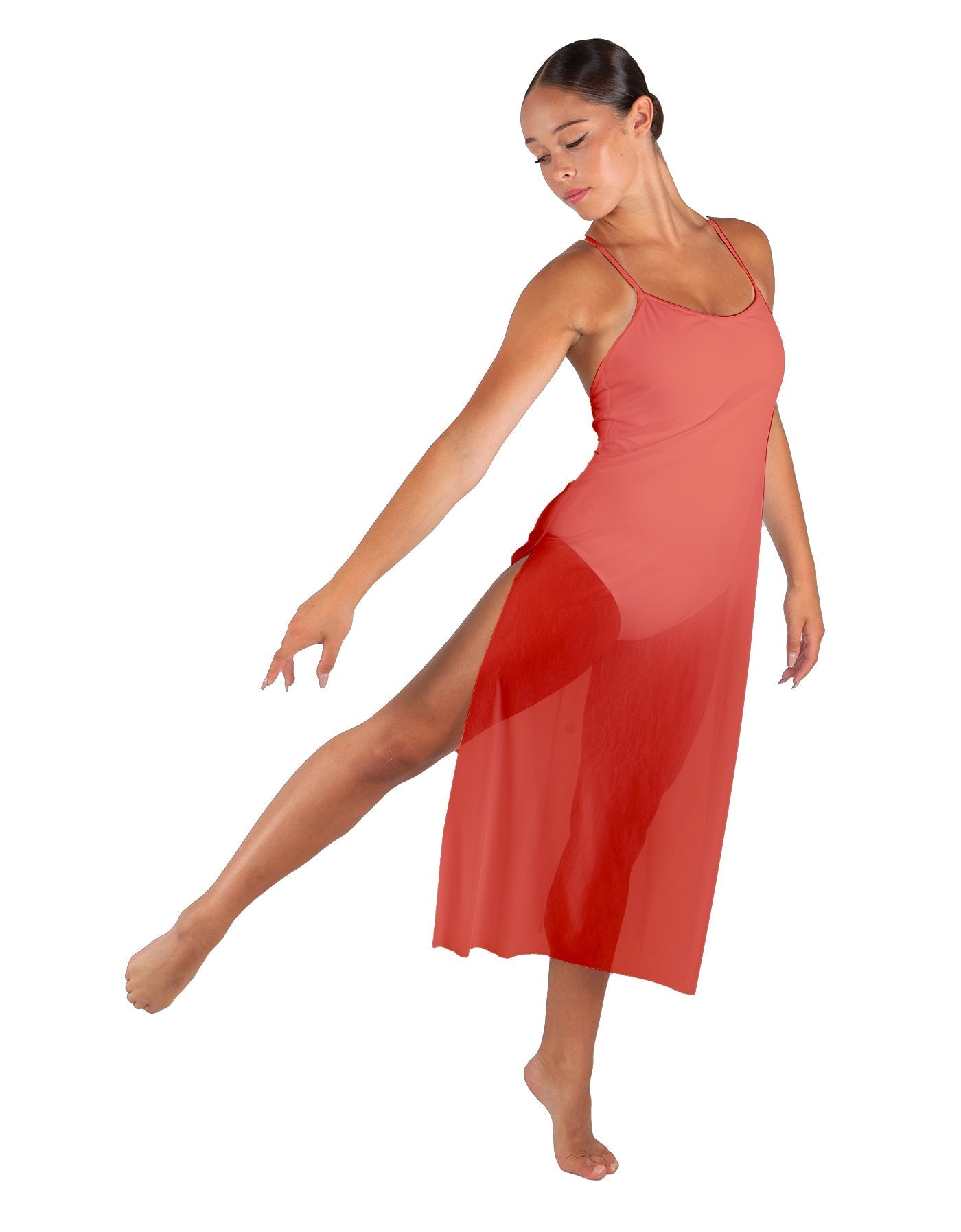 Solid Chiffon Long Panel Dress