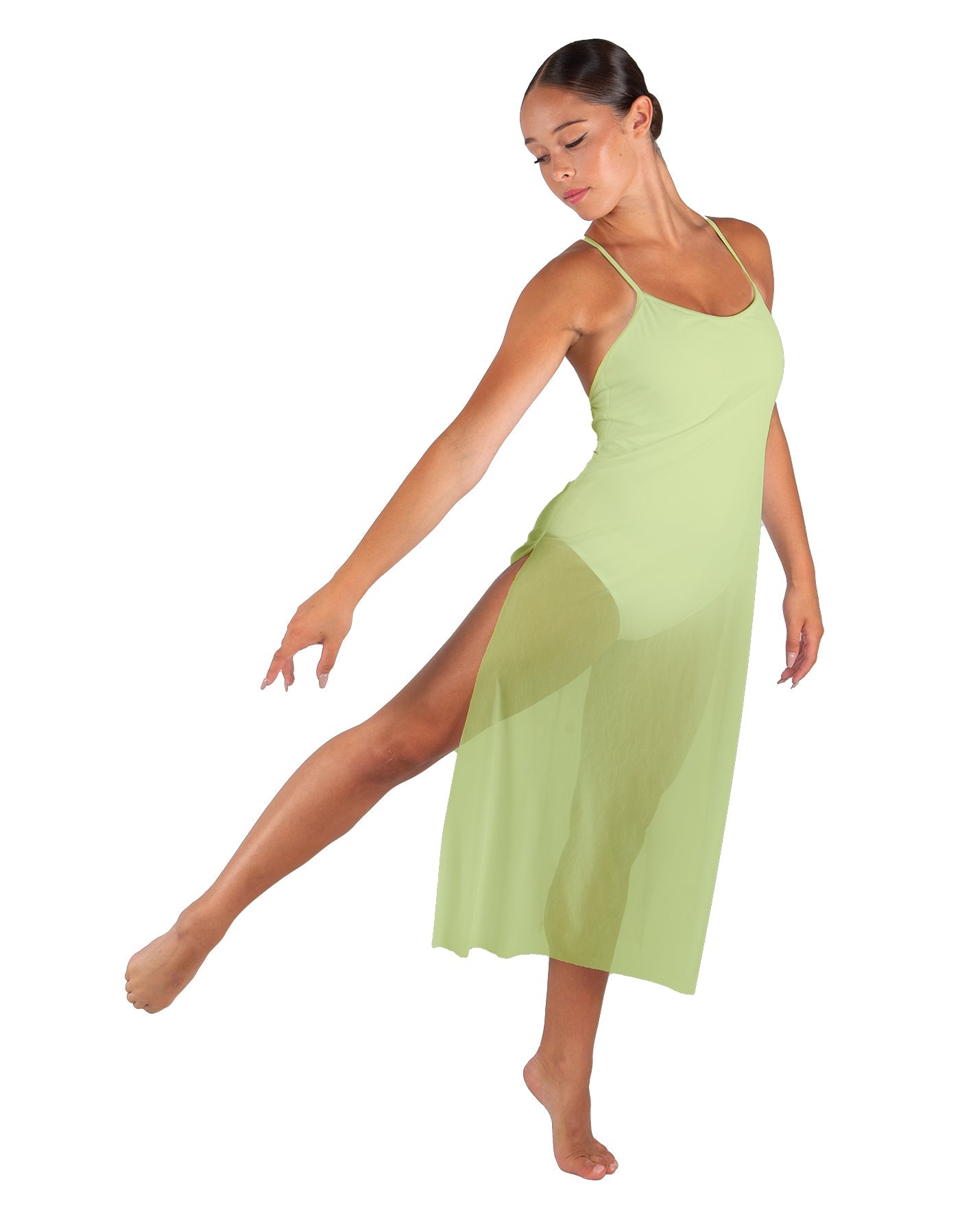 Solid Chiffon Long Panel Dress