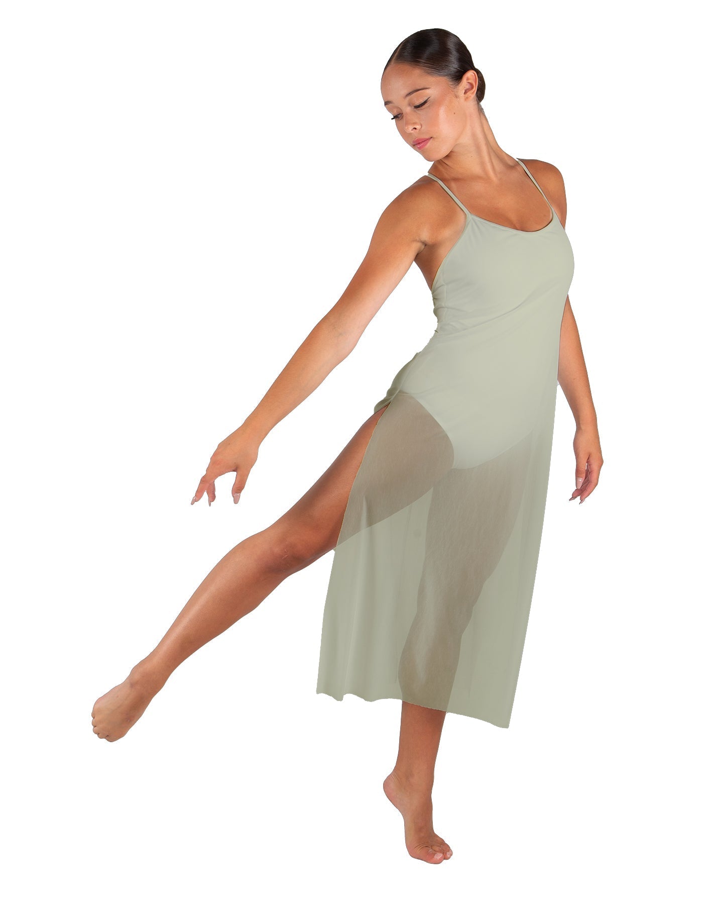 Solid Chiffon Long Panel Dress