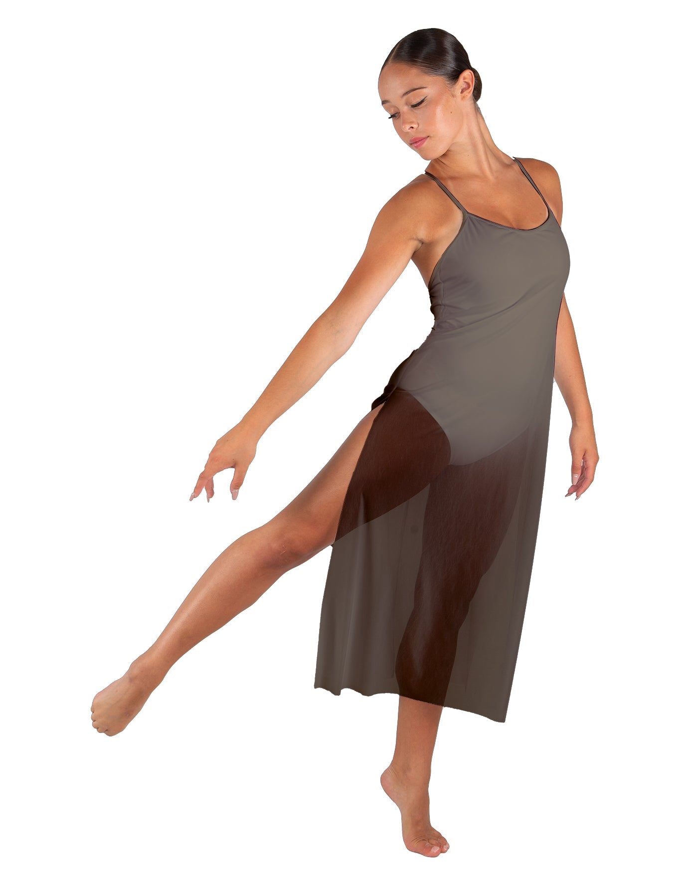 Solid Chiffon Long Panel Dress