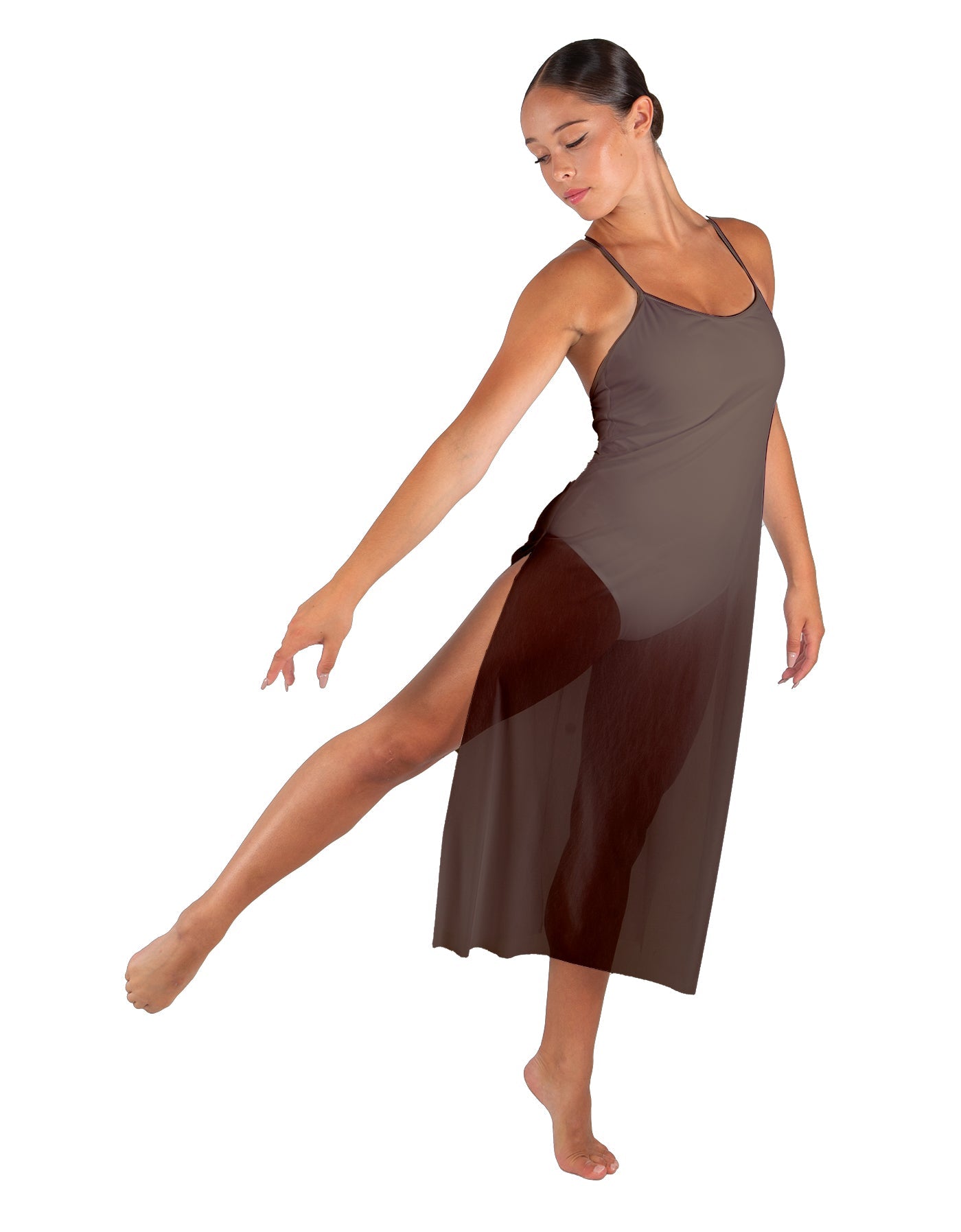 Solid Chiffon Long Panel Dress