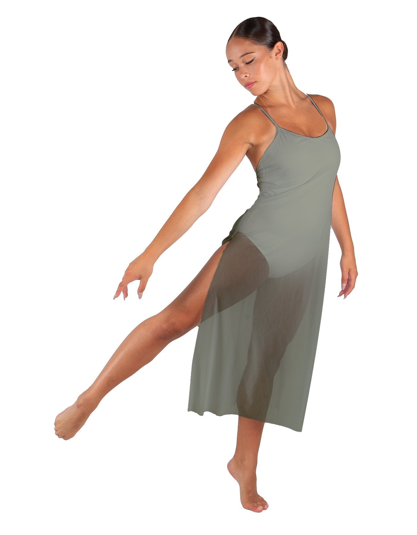 Solid Chiffon Long Panel Dress