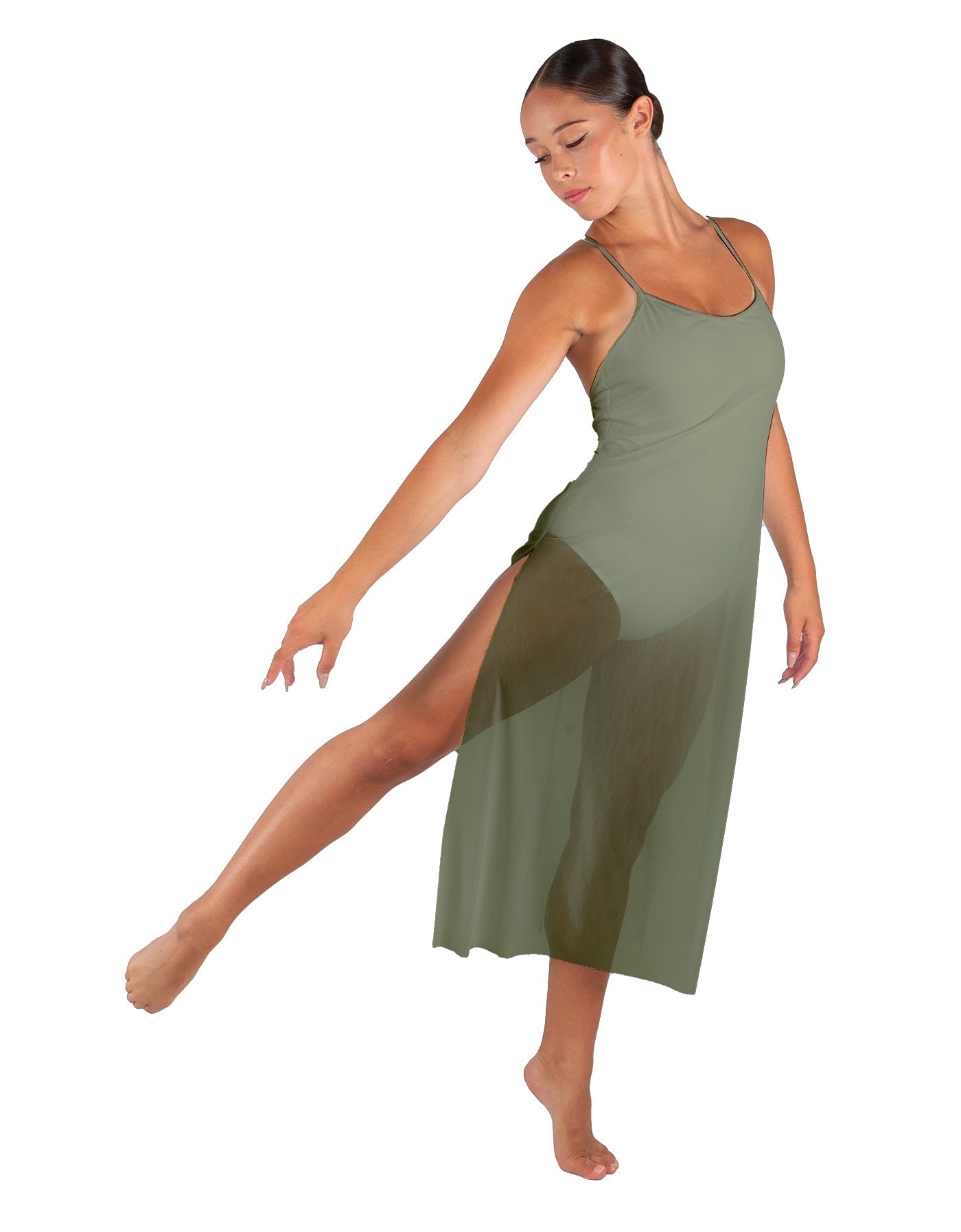 Solid Chiffon Long Panel Dress