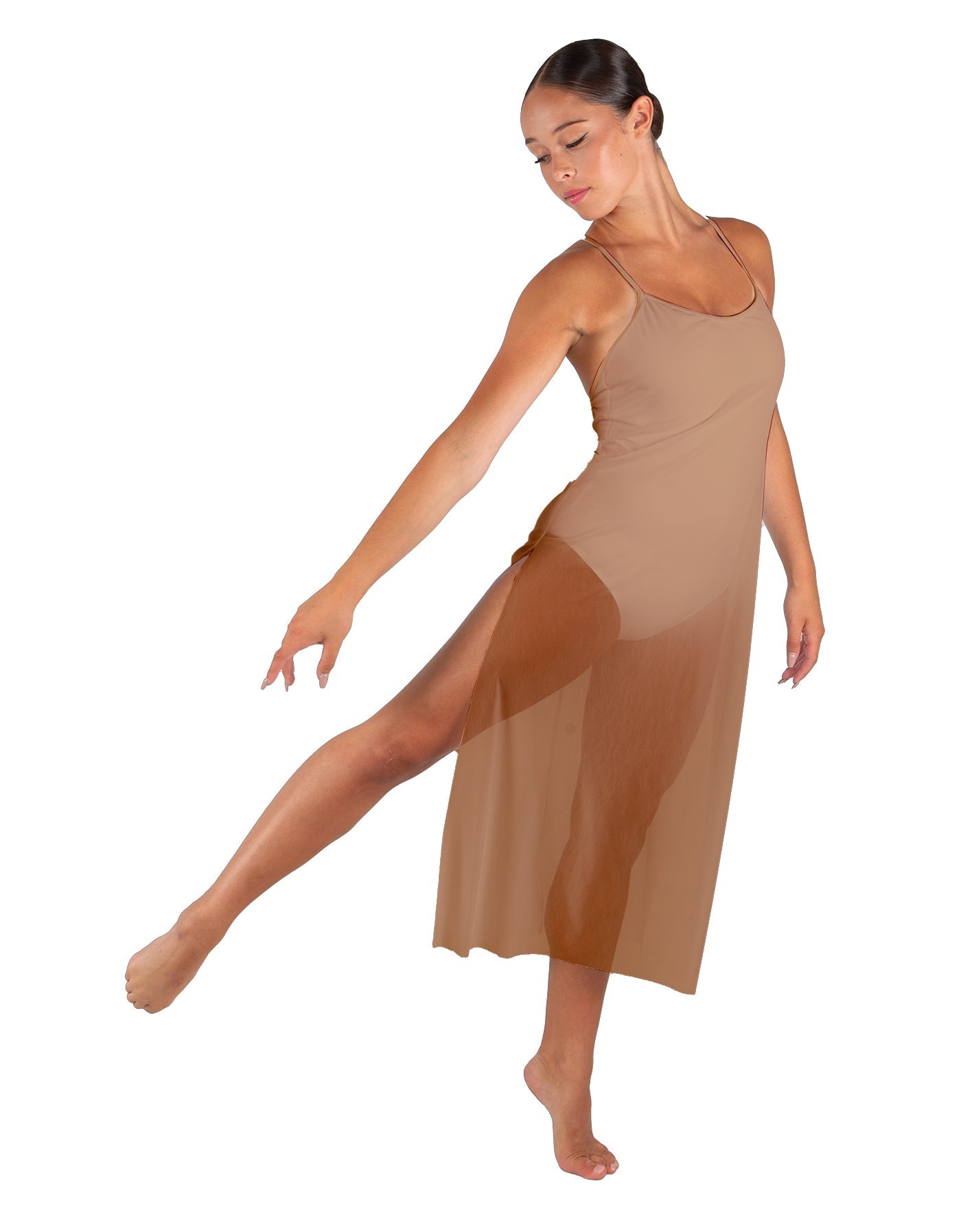 Solid Chiffon Long Panel Dress
