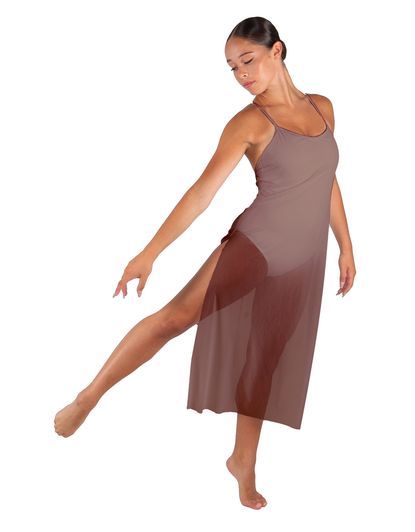 Solid Chiffon Long Panel Dress