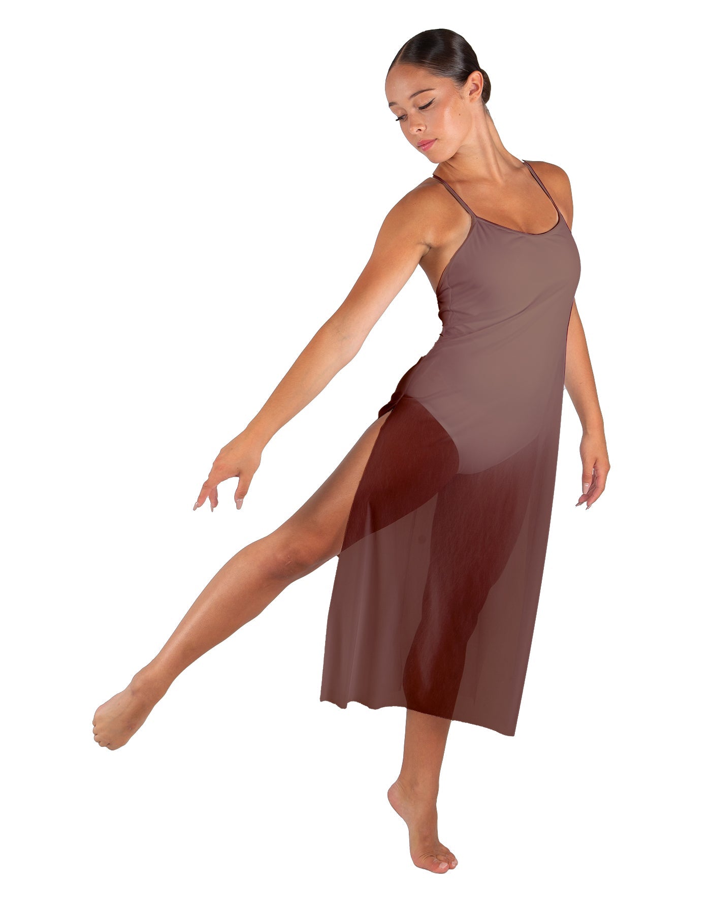 Solid Chiffon Long Panel Dress