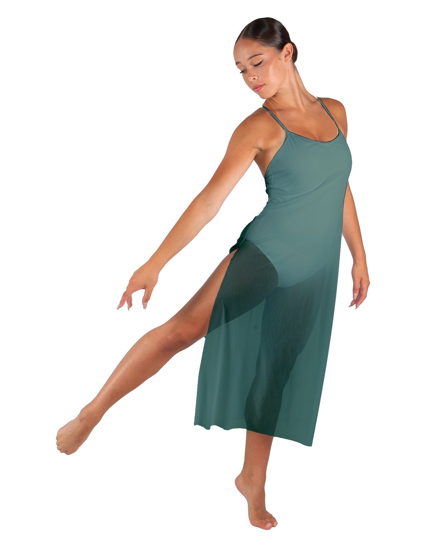Solid Chiffon Long Panel Dress
