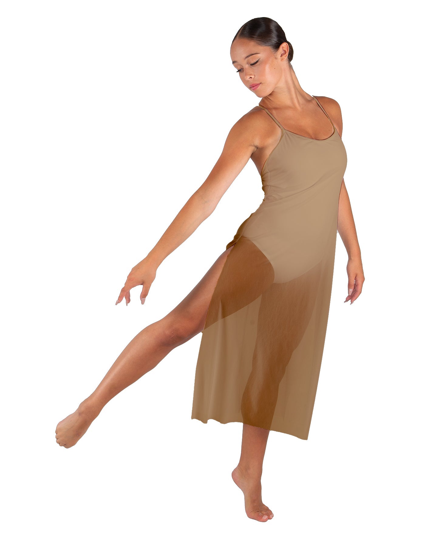 Solid Chiffon Long Panel Dress