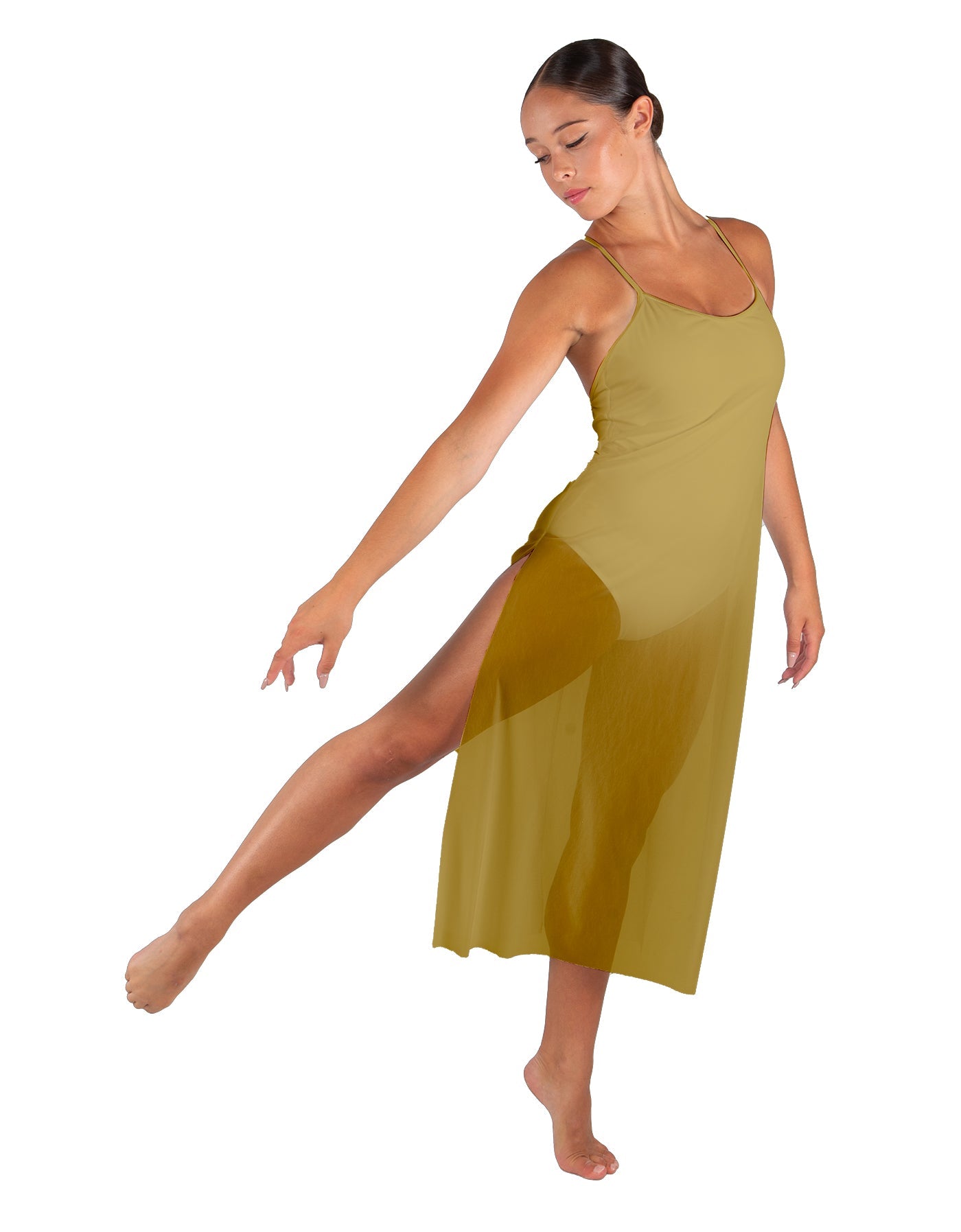 Solid Chiffon Long Panel Dress