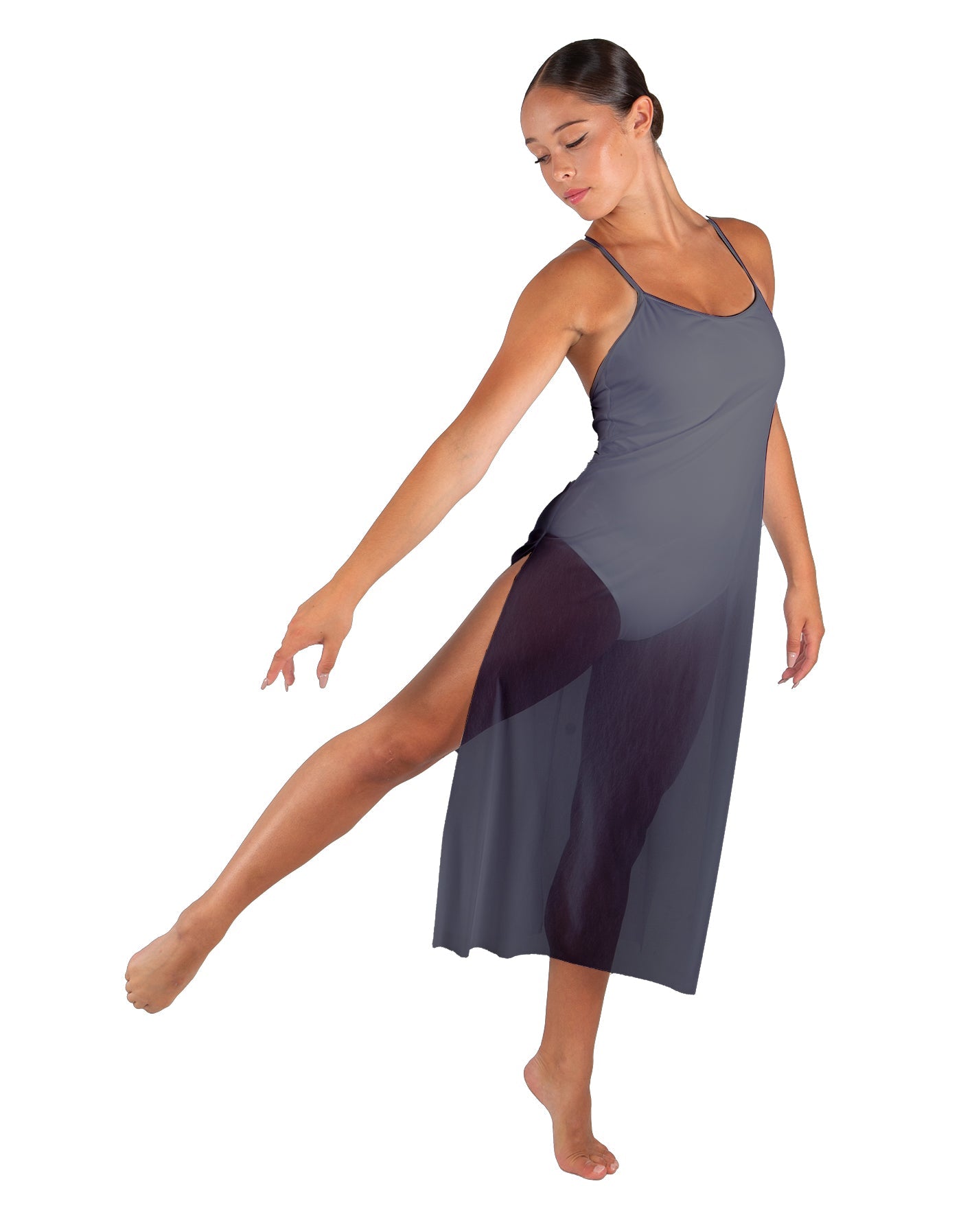 Solid Chiffon Long Panel Dress