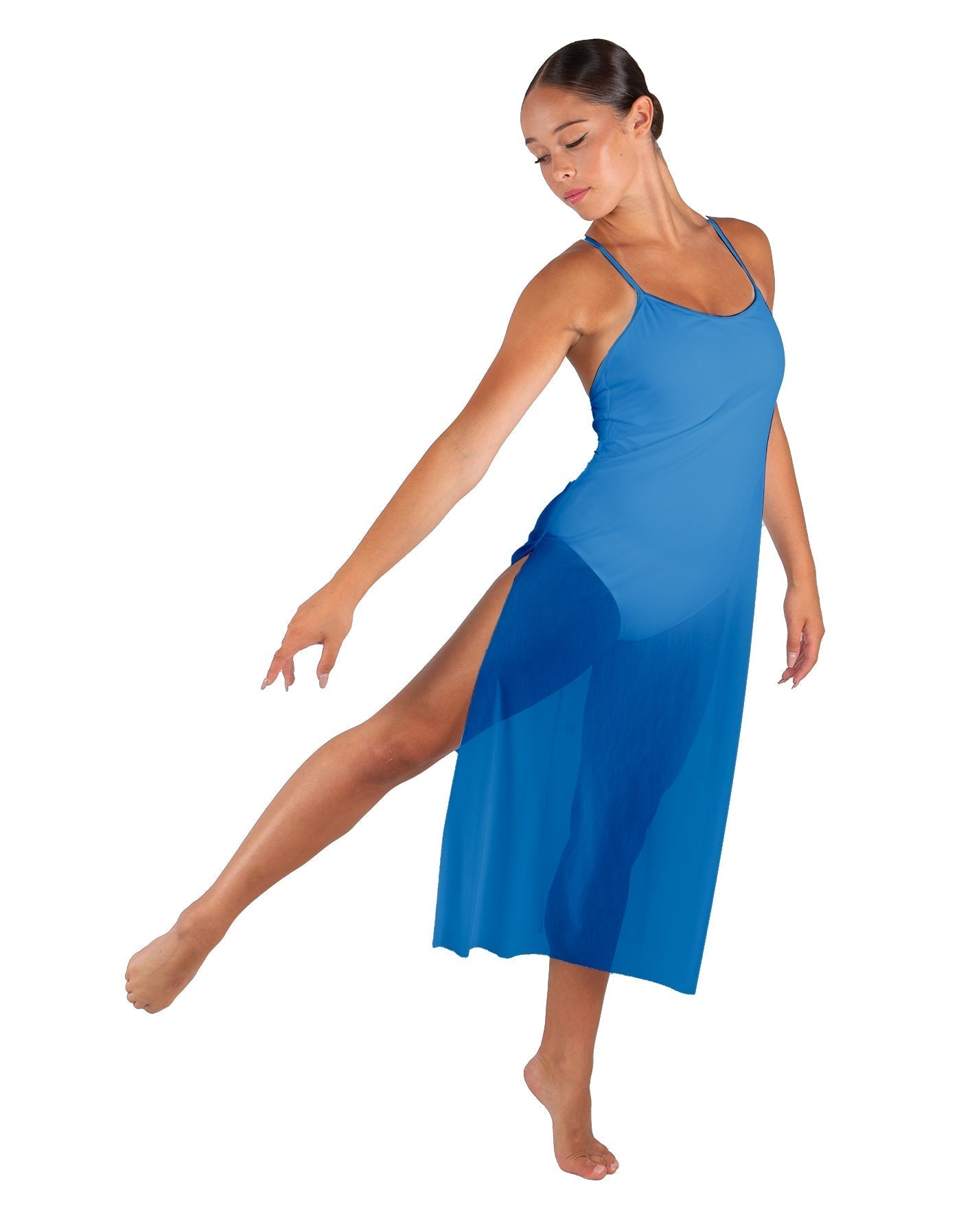 Solid Chiffon Long Panel Dress