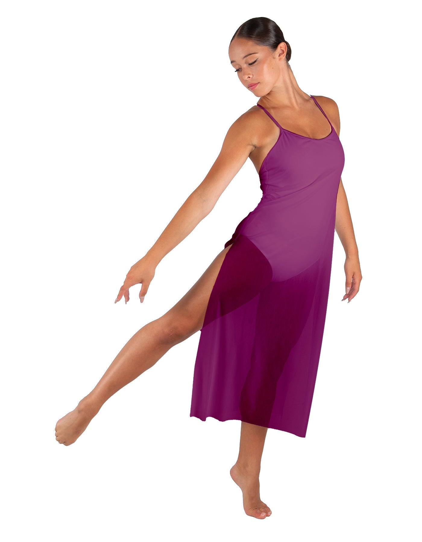 Solid Chiffon Long Panel Dress