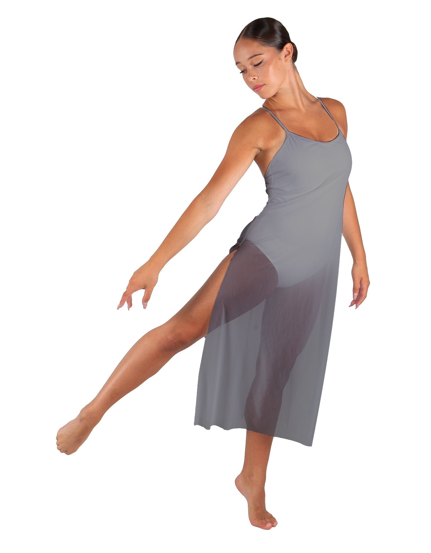 Solid Chiffon Long Panel Dress