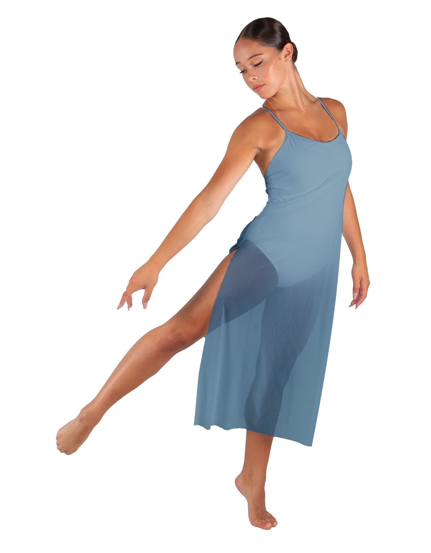 Solid Chiffon Long Panel Dress