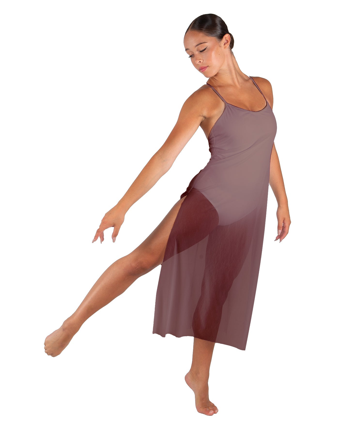 Solid Chiffon Long Panel Dress