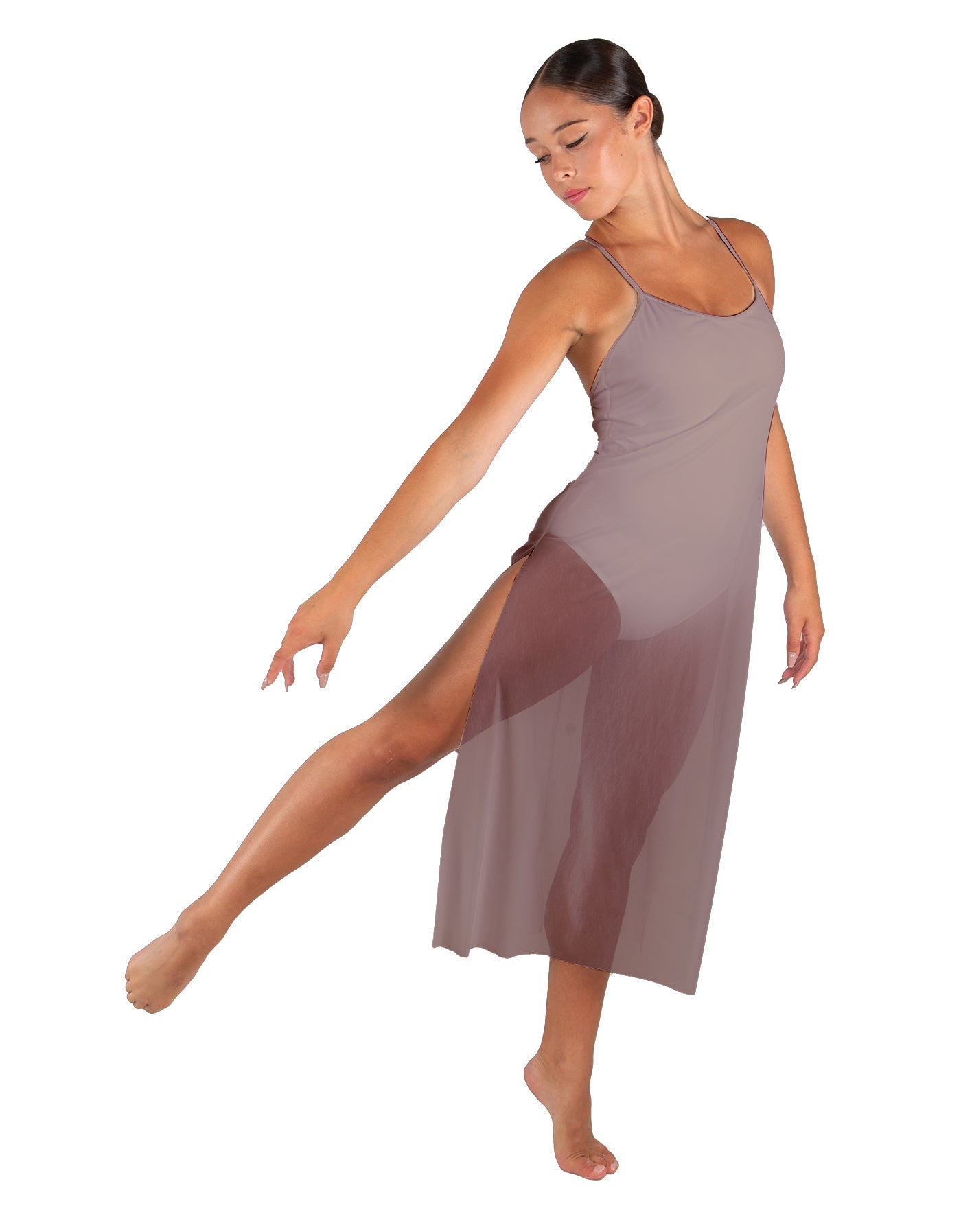 Solid Chiffon Long Panel Dress