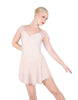 Solid Lycra and Chiffon Flutter Sweetheart Dress