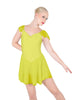 Solid Lycra and Chiffon Flutter Sweetheart Dress