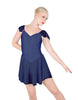 Solid Lycra and Chiffon Flutter Sweetheart Dress