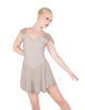Solid Lycra and Chiffon Flutter Sweetheart Dress
